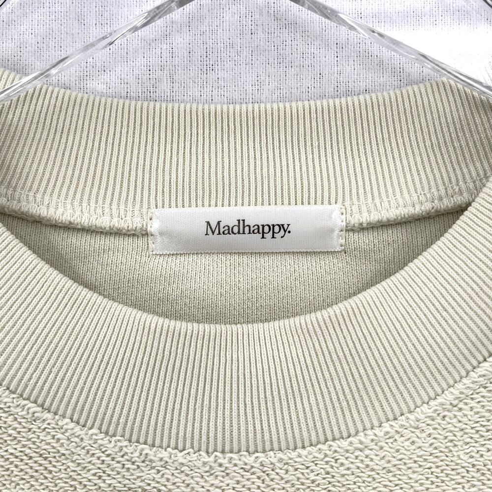 MADHAPPY Rainbow Cropped Crewneck  Sweatshirt Womens Small Pale Green Pullover - Picture 8 of 15
